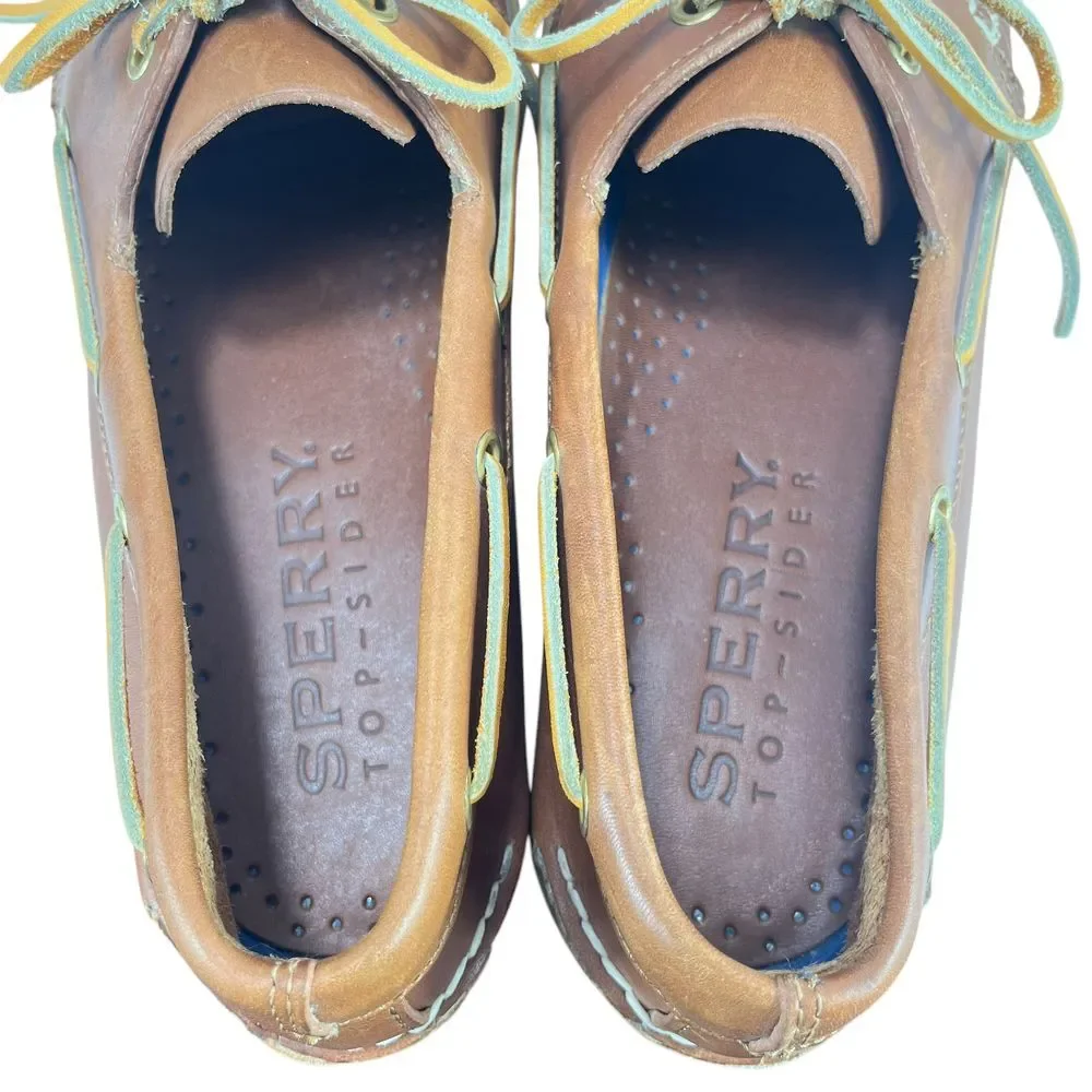 Sperry Top-Sider Men 11M Tan‎ Leather Slip-On Boat Shoes Loafers